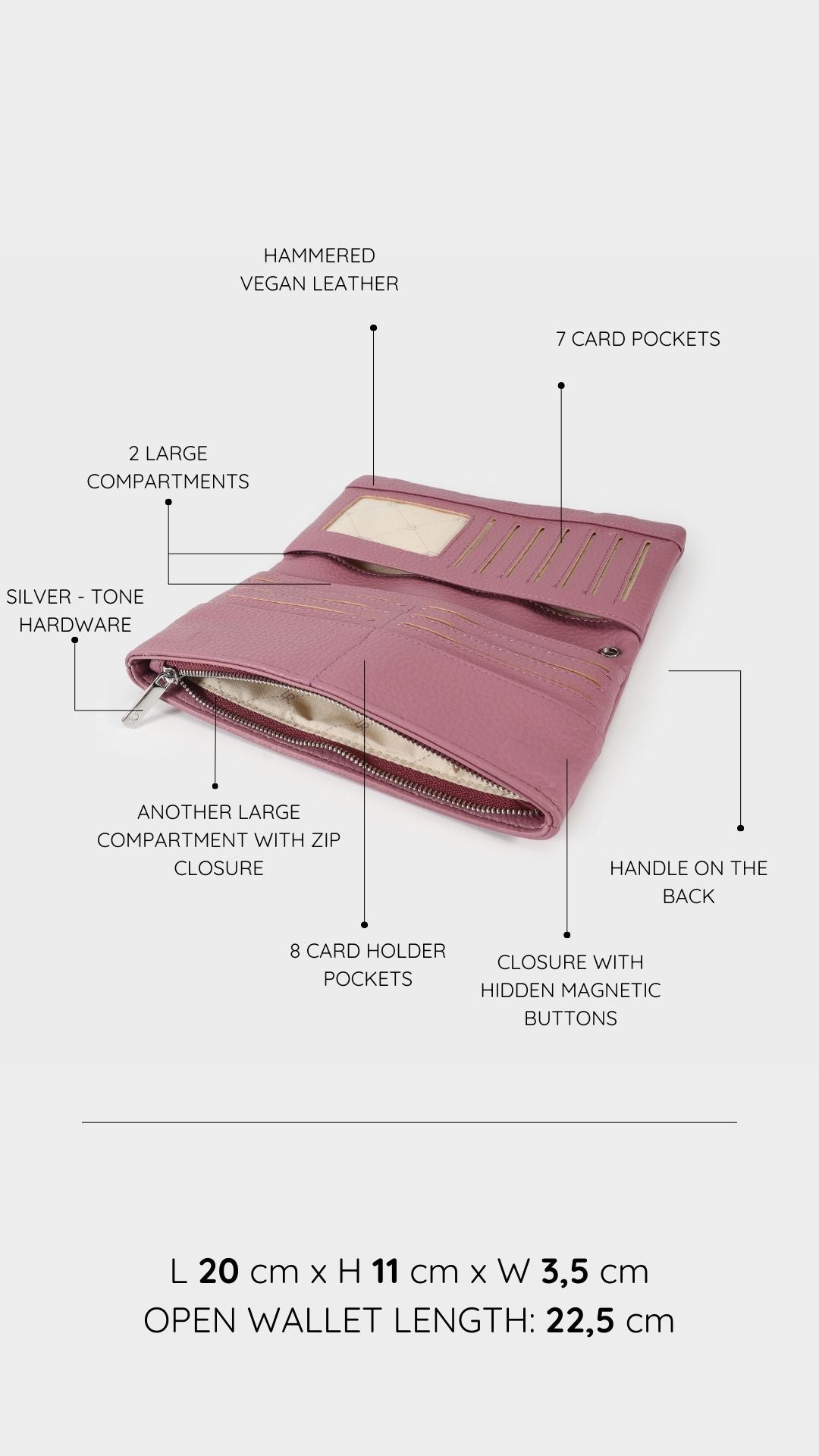 Portafoglio ELLEN WALLET BIG - TAFFY PINK