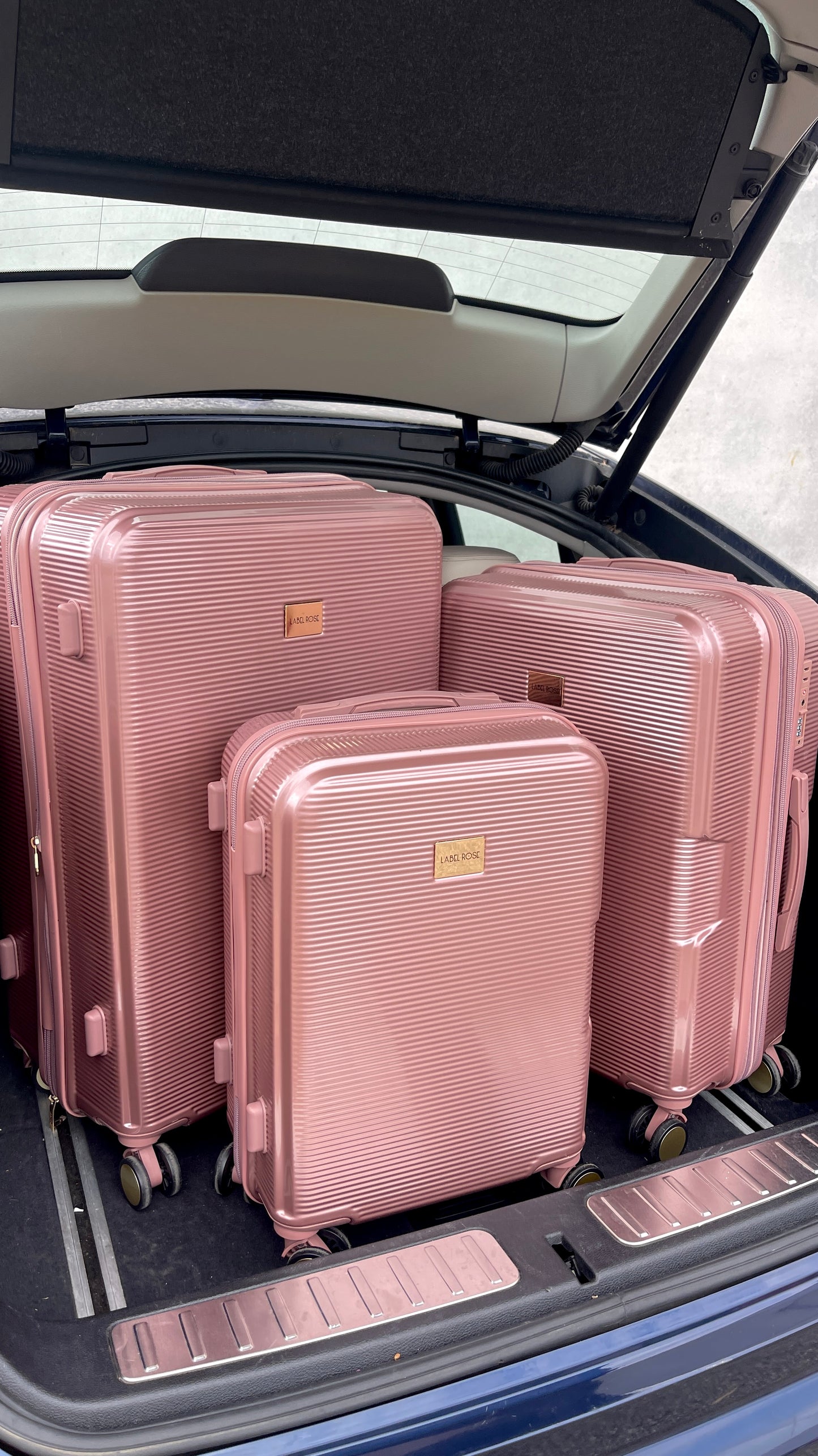 Valigia trolley lucido quattro ruote - ROSA