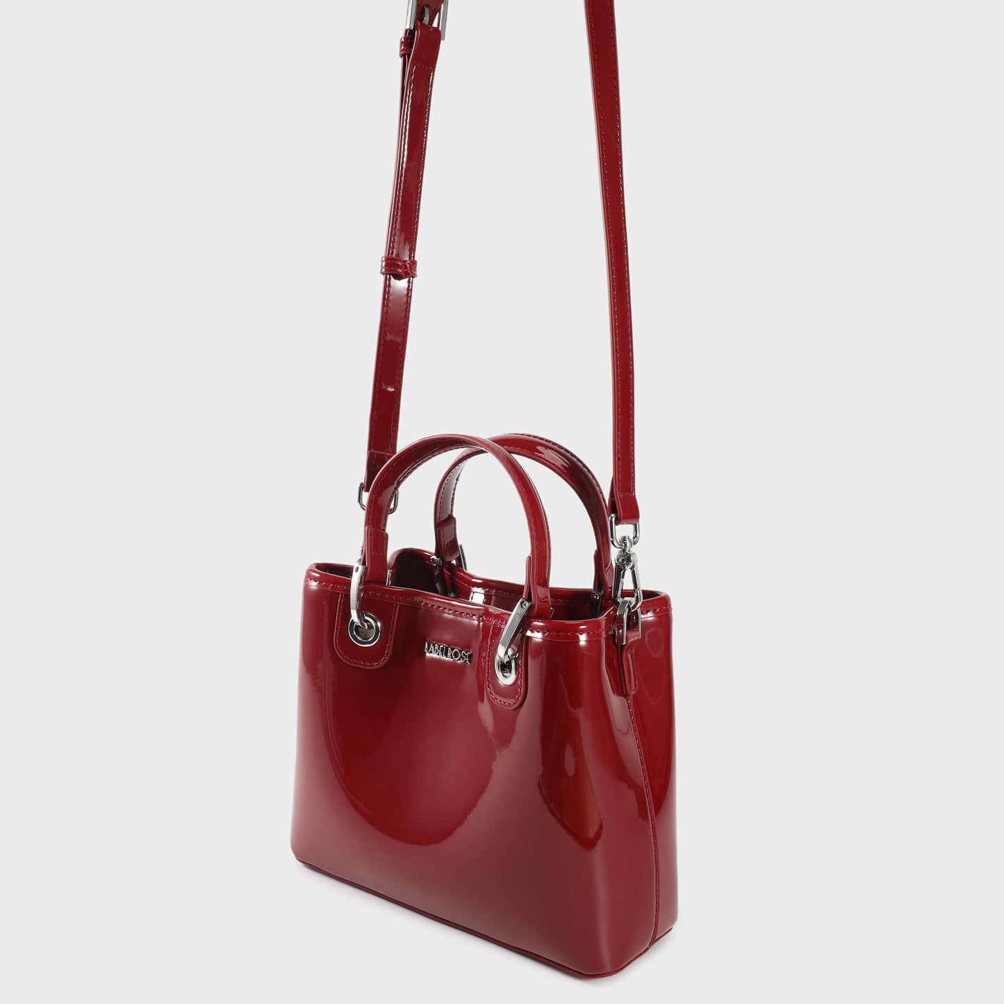 Borsa a mano MARGOT SMALL VERNICE - BORDEAUX