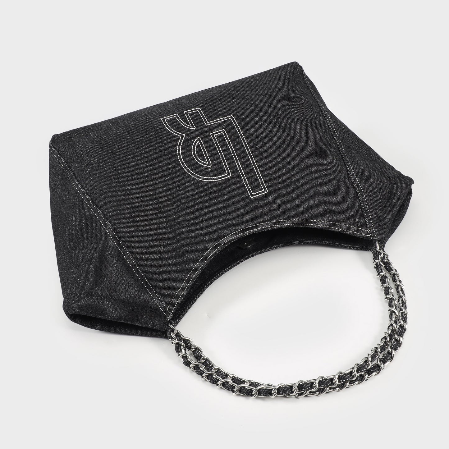 Shopping bag a spalla CORINNE DENIM - BLACK