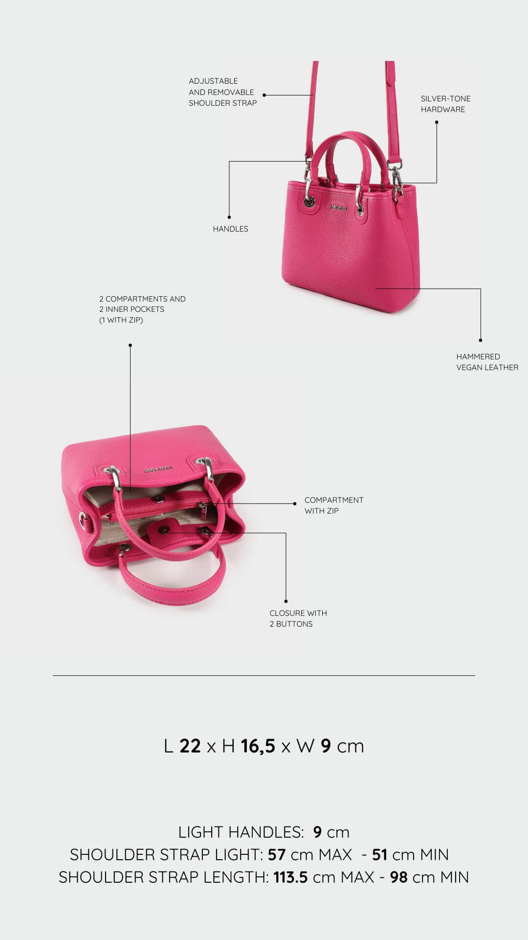 Borsa a mano MARGOT SMALL - PINK SUMMER