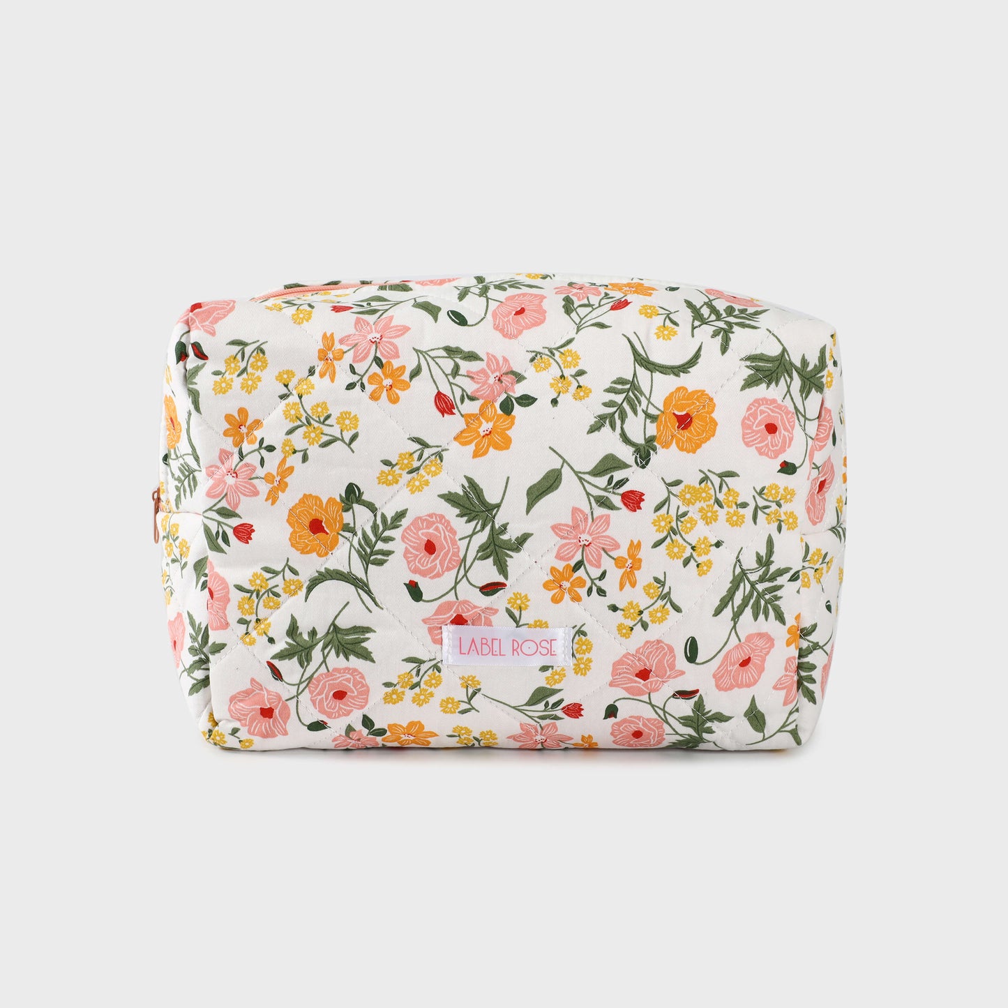 Trousse in tessuto con fiori BIG - PESCA