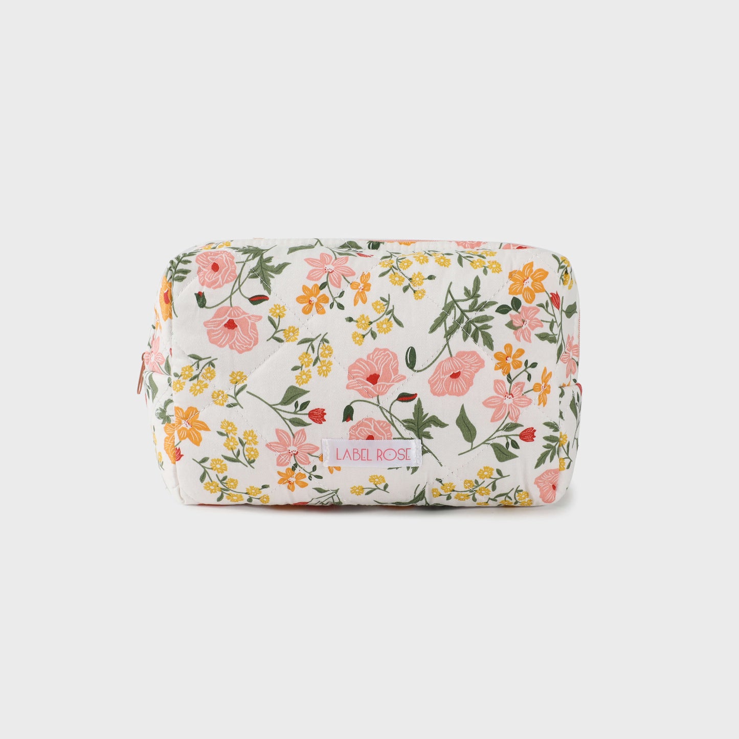 Trousse in tessuto con fiori MEDIUM - PESCA