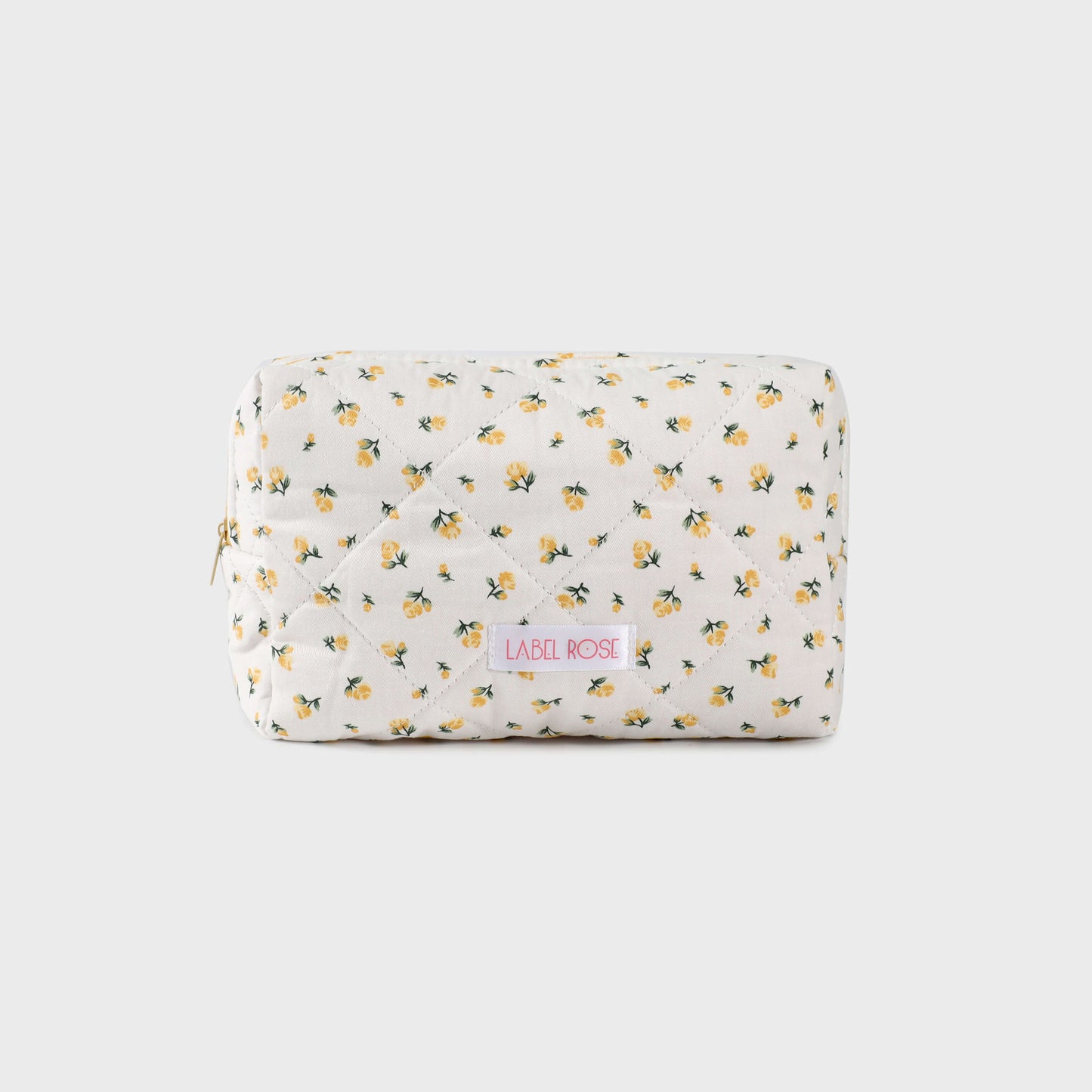 Trousse in tessuto con rose MEDIUM - GIALLO