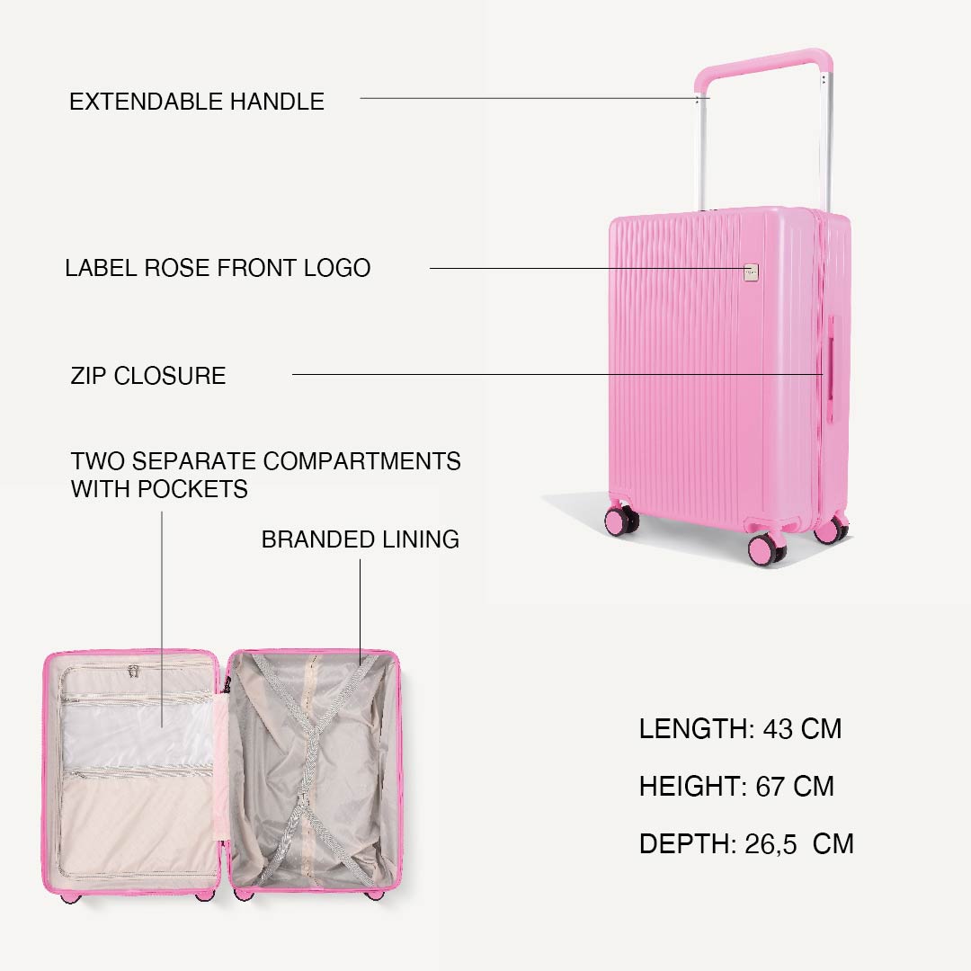 Valigia trolley opaco quattro ruote - ROSA