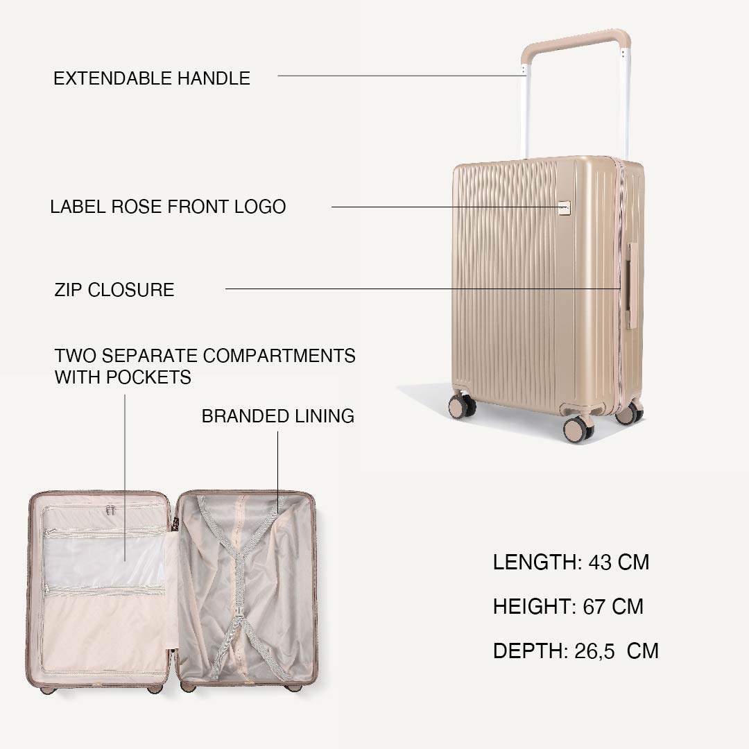 Valigia trolley opaco quattro ruote - TAUPE