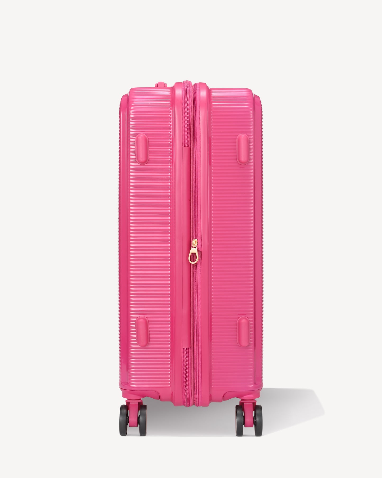 Shiny trolley suitcase four wheels - FUXIA