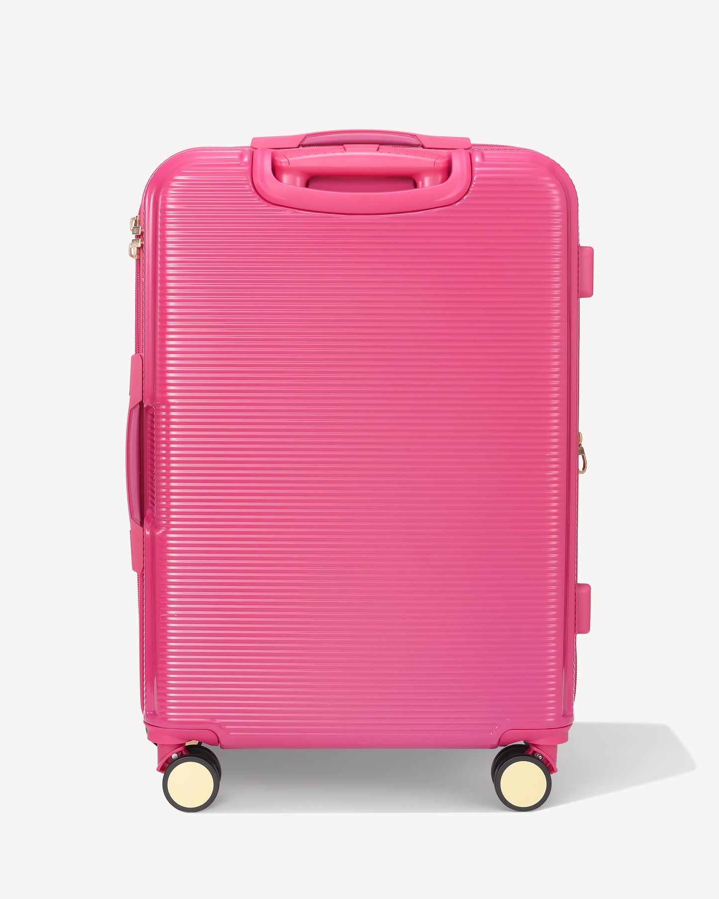 Shiny trolley suitcase four wheels - FUXIA