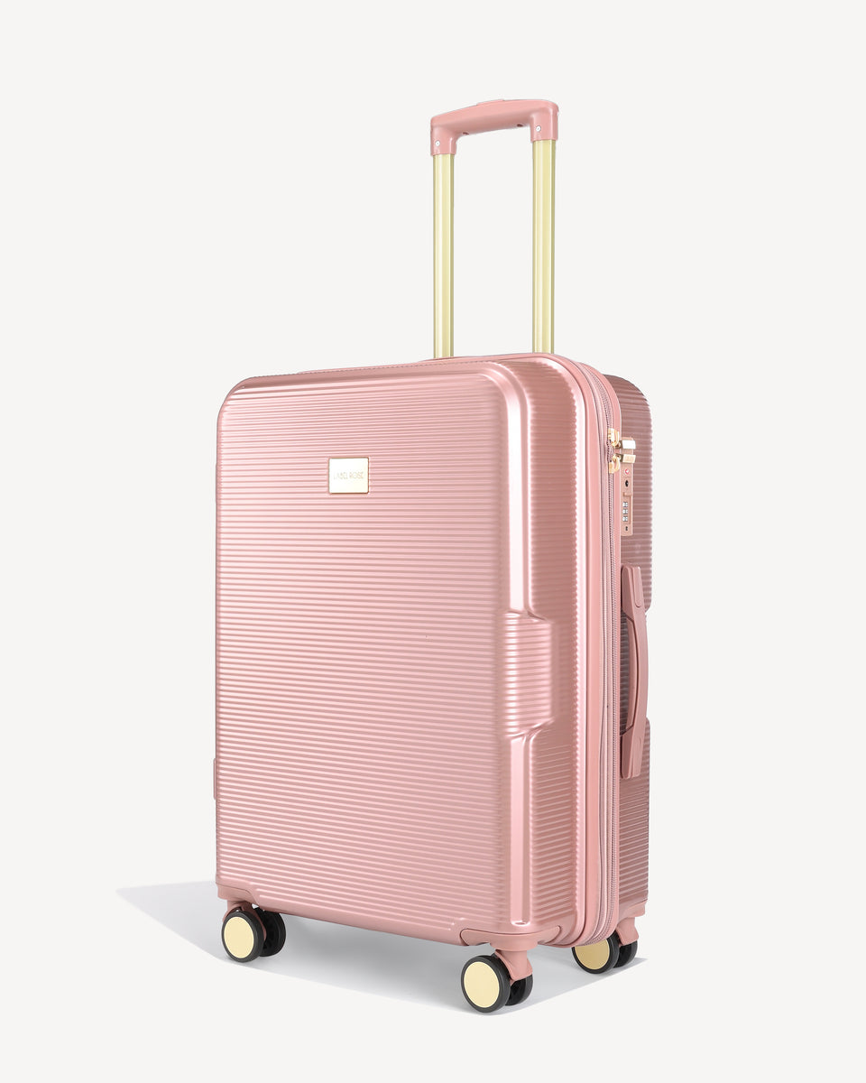 Label Rose Valigia Rosa Shiny Trolley Suitcase Four Wheels PINK - Main Image