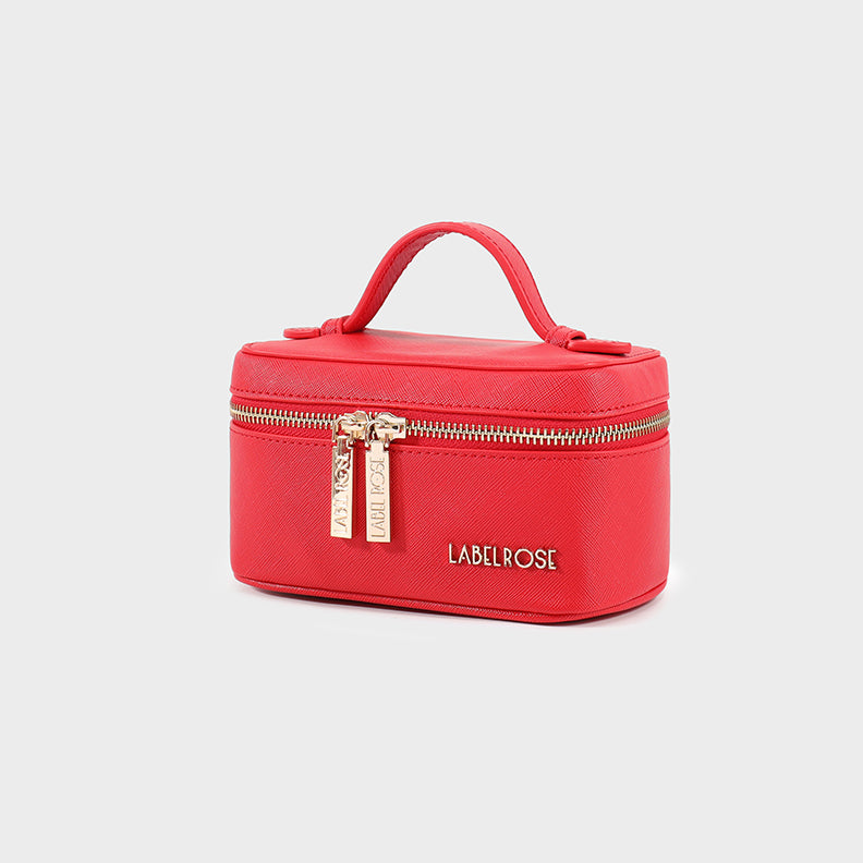 Mini beauty in saffiano - ROSSO PASSIONE