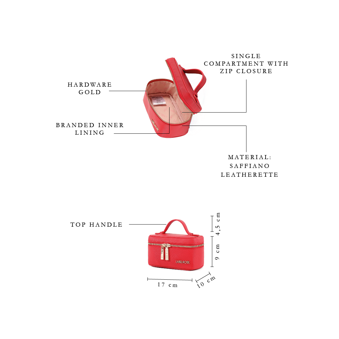 Mini beauty in saffiano - ROSSO PASSIONE