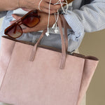 MELISSA FAUX SUEDE Handbag - PINK