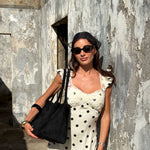 Borsa a spalla IVORY SUEDE - BLACK SILVER