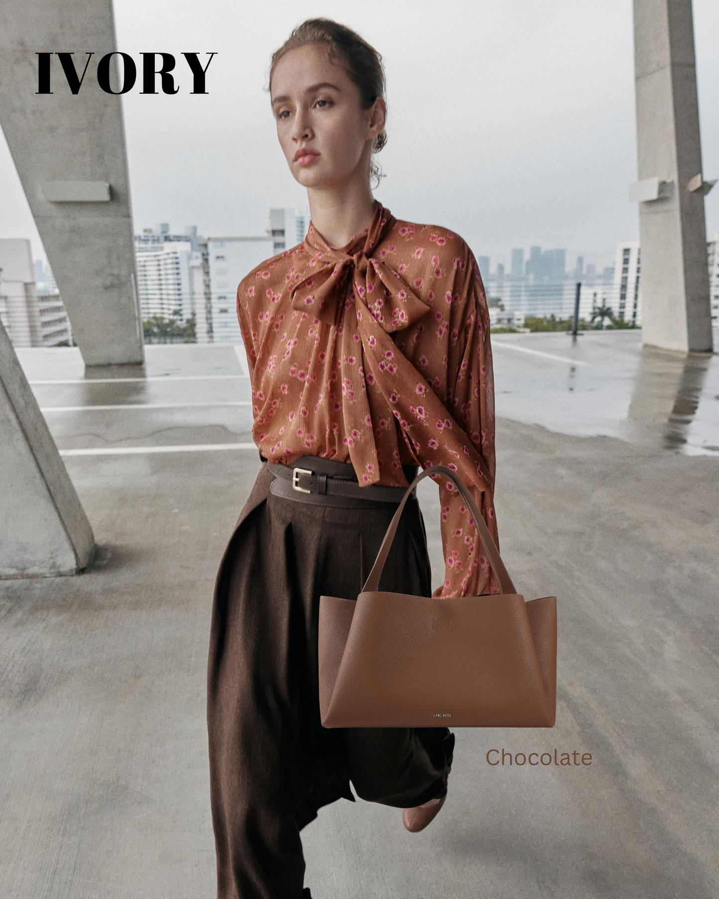Borsa a spalla IVORY - CHOCOLATE