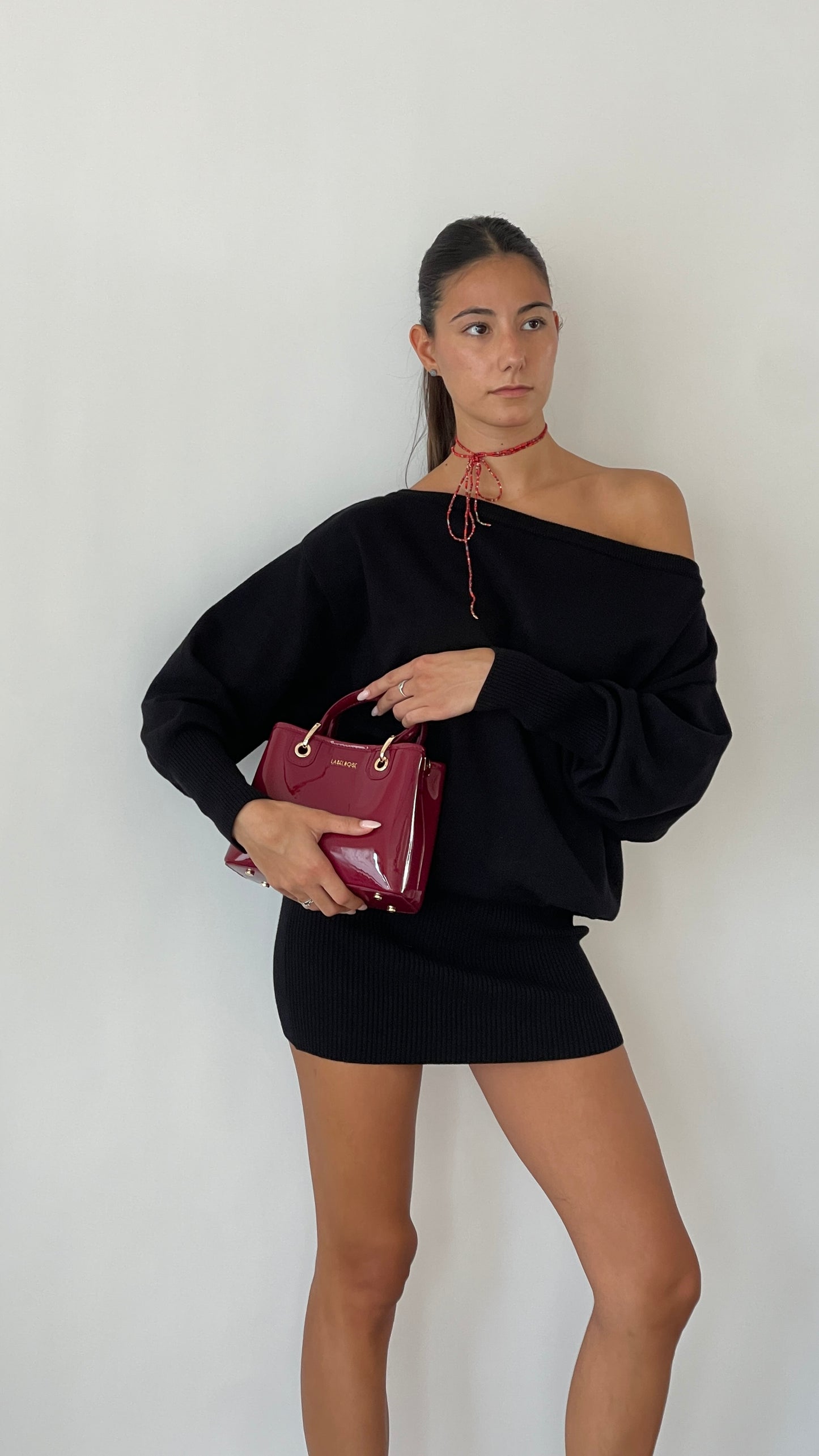 Borsa a mano MARGOT SMALL VERNICE - CHERRY