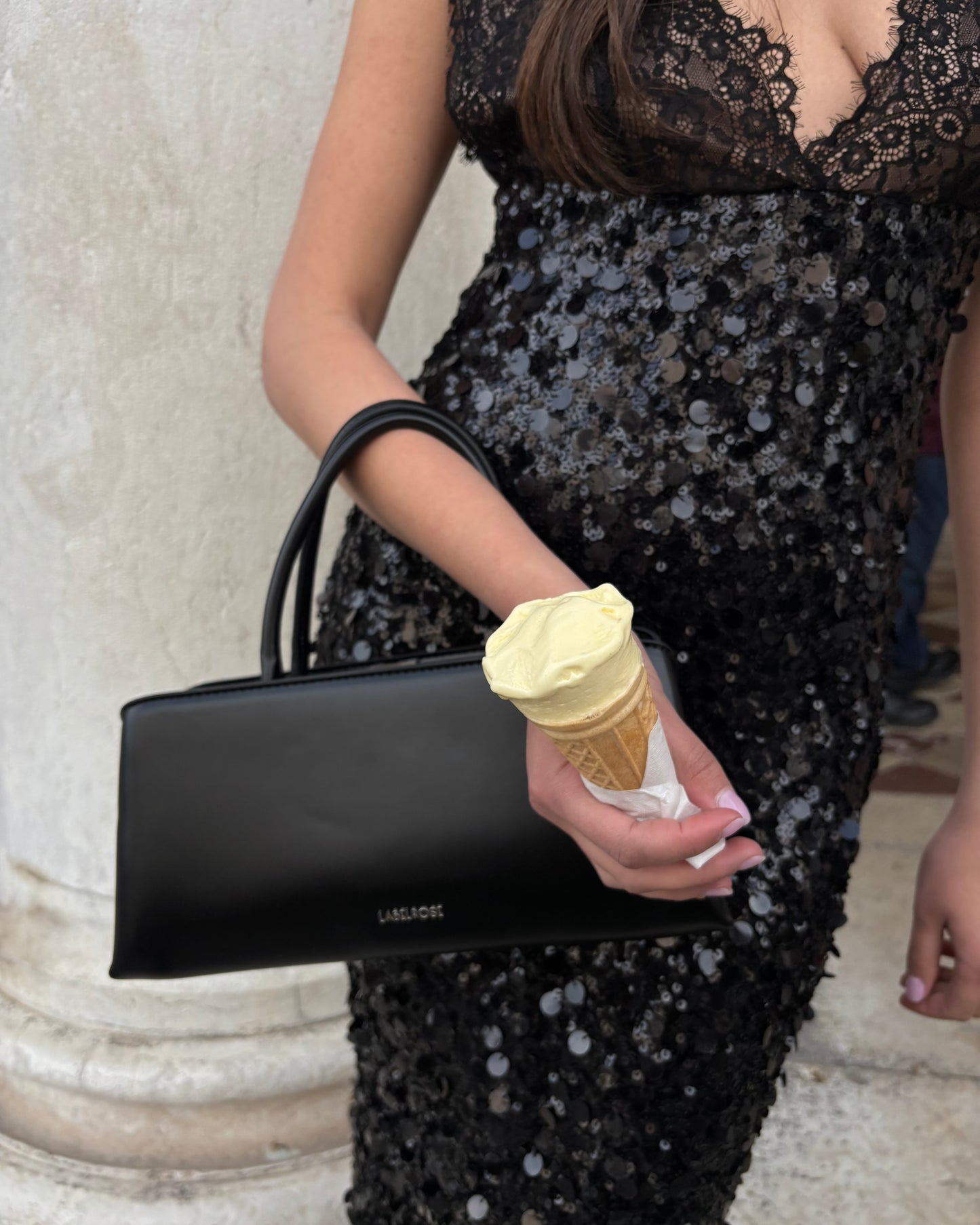 Borsa a mano PEARL- BLACK SILVER