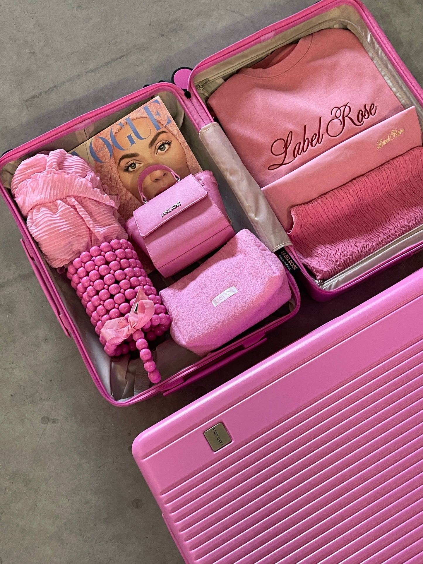 Matte trolley suitcase four wheels - PINK