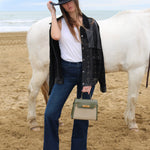 Borsa a mano GRACE SUEDE MEDIUM - GREEN