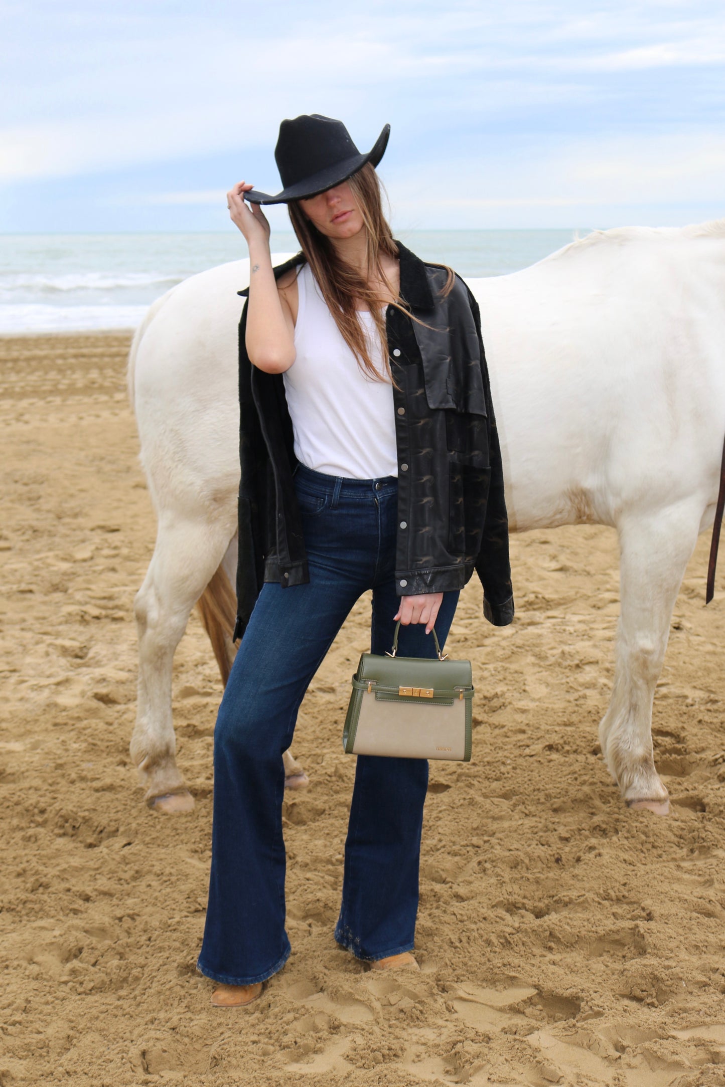 Borsa a mano GRACE SUEDE MEDIUM - GREEN