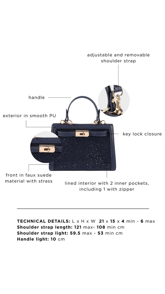 Borsa a mano PARIS MINI STRASS - BLUE