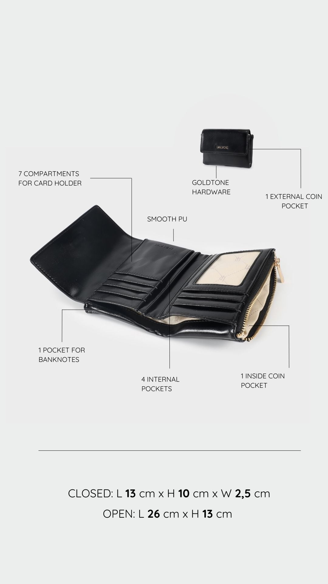 Portafoglio FANNY WALLET -BLACK