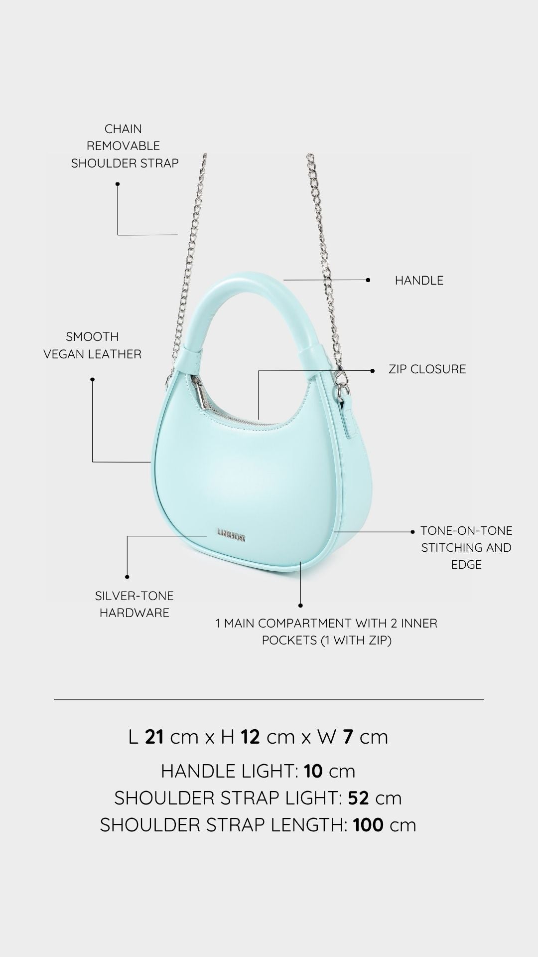 Bolso de mano mini LADY - AZUL CLARO