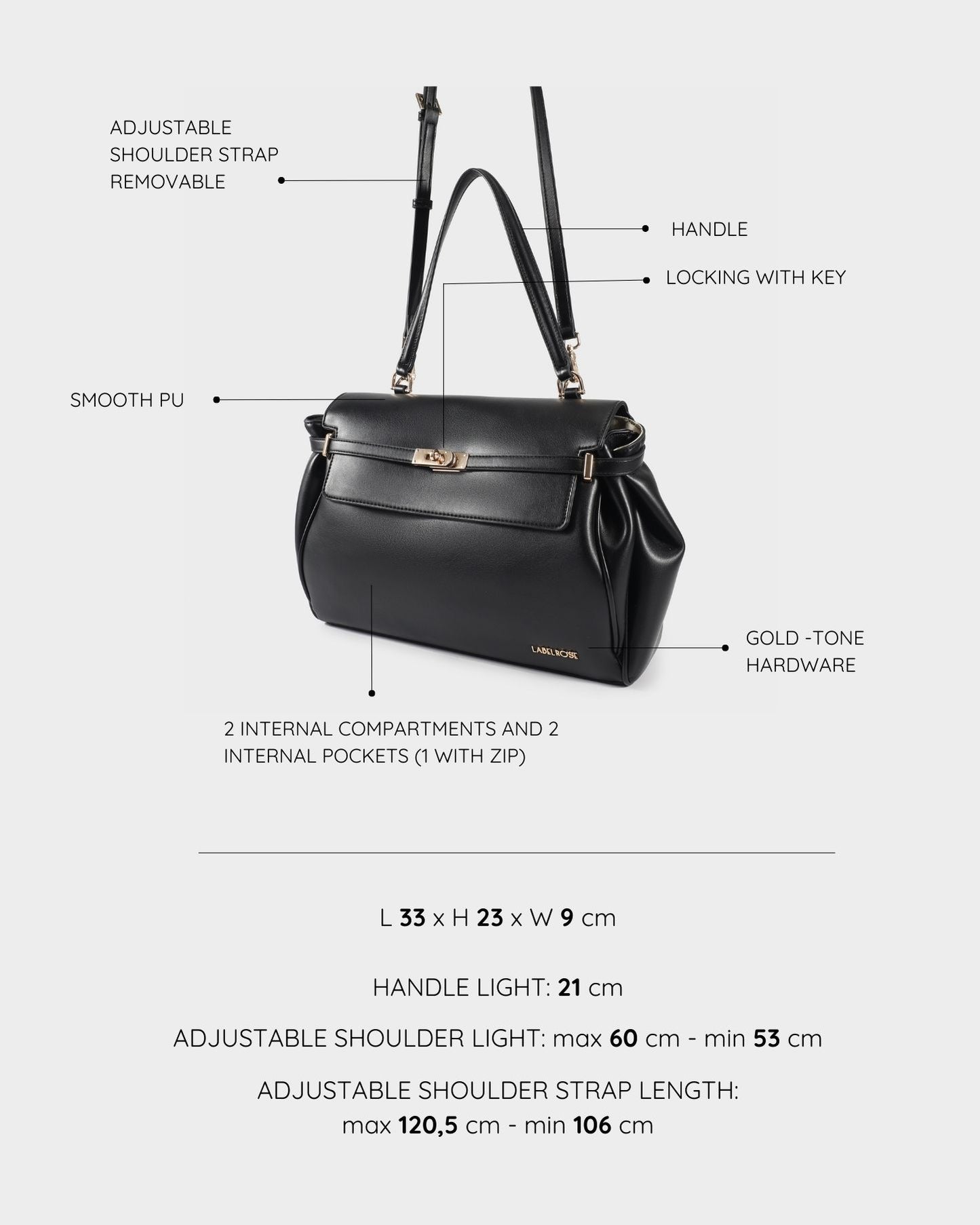 Borsa a tracolla QUINN- NERO