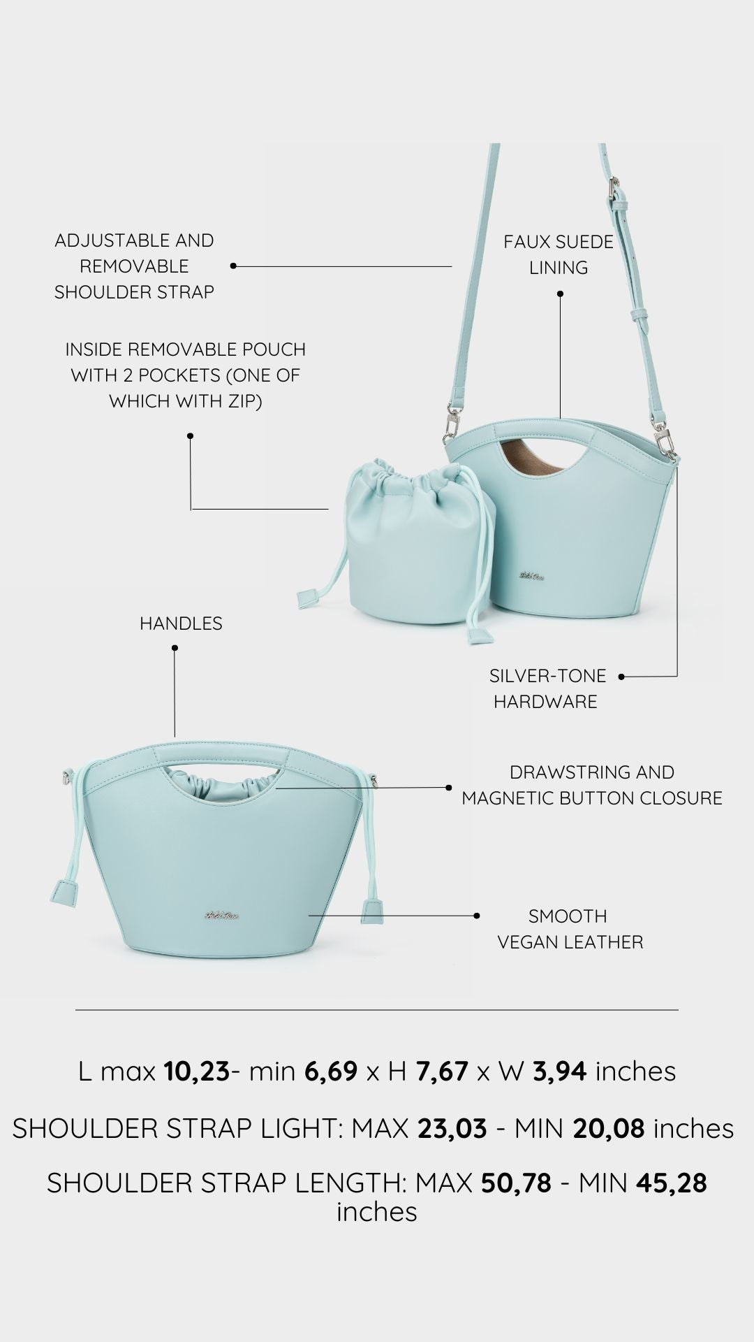 Handbag JOY - TURQUOISE