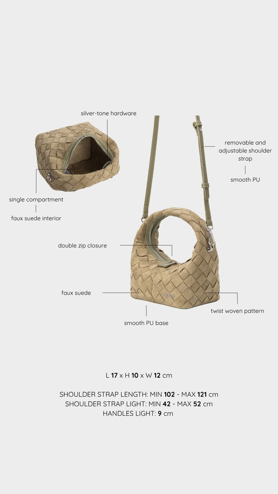 Borsa a mano WEAVE - SAGE GREEN