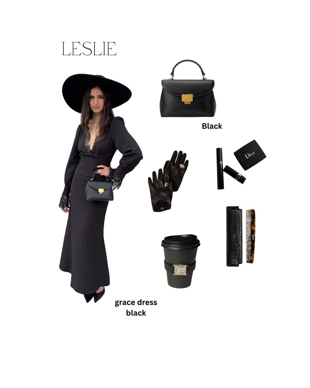 Borsa a mano LESLIE - BLACK