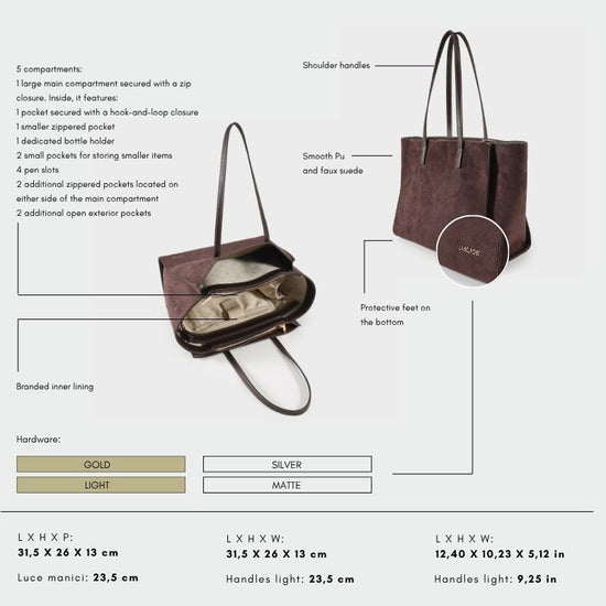 Borsa a spalla MELISSA BIG SIMILSUEDE - DARK BROWN