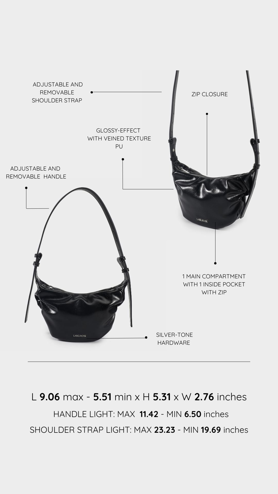 Borsa a spalla PENNY - BLACK