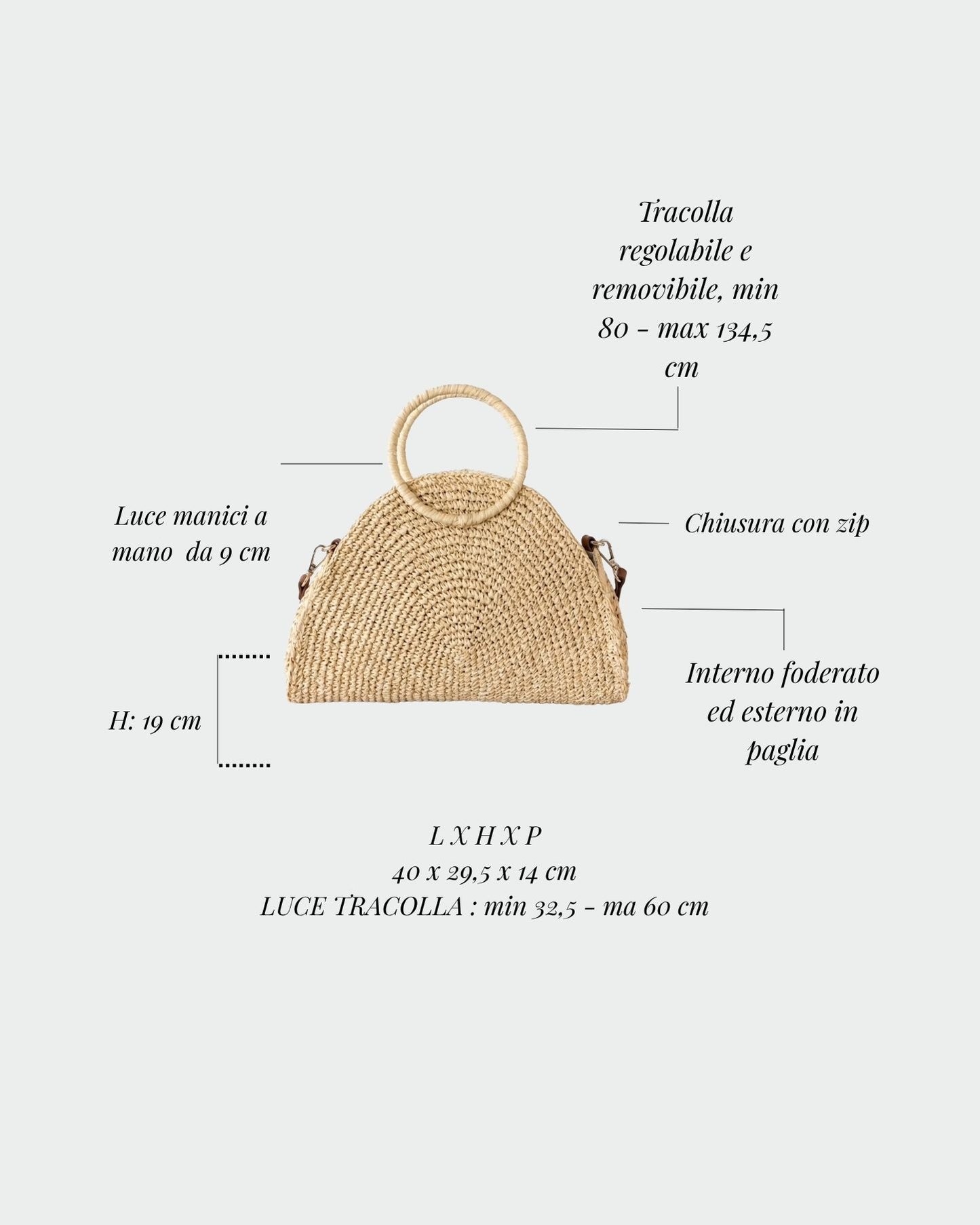 Bolso de paja DUNE - BEIGE