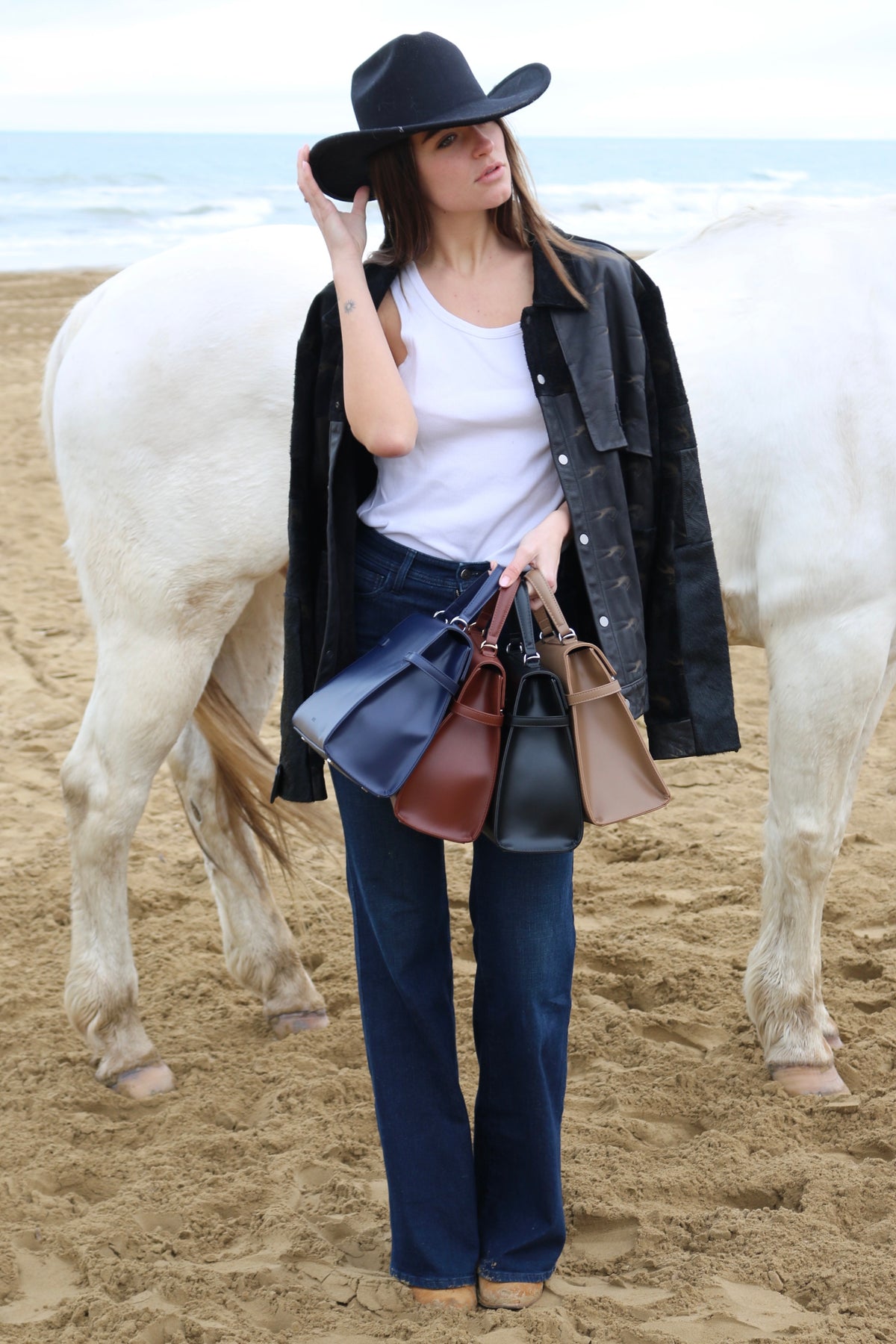 Borsa a mano GRACE SUEDE BIG - BROWN