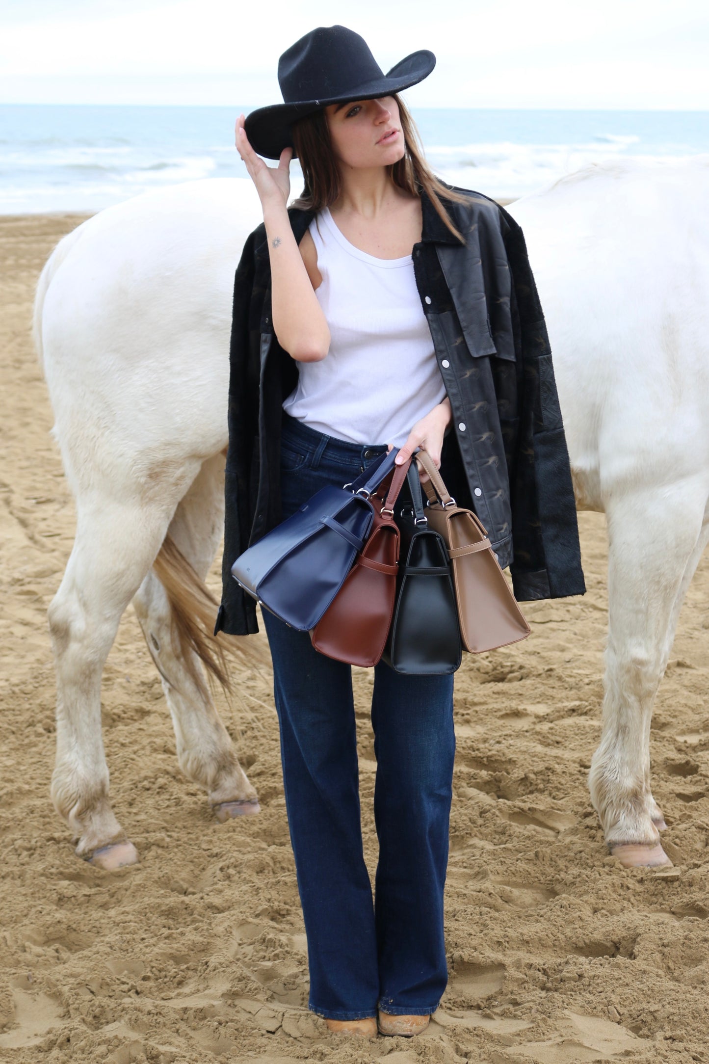 Borsa a mano GRACE SUEDE BIG - TAUPE