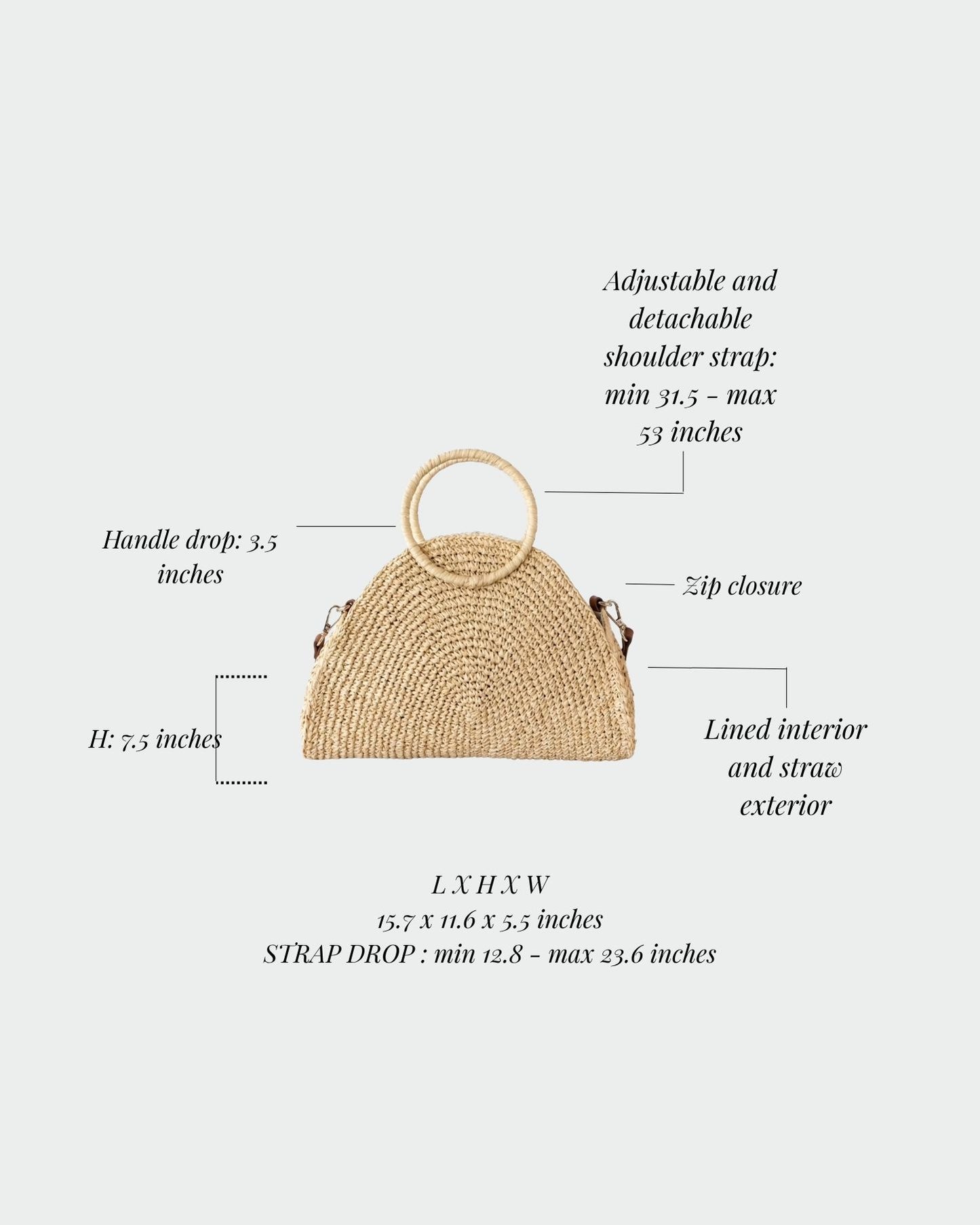 Bolso de paja DUNE - BEIGE