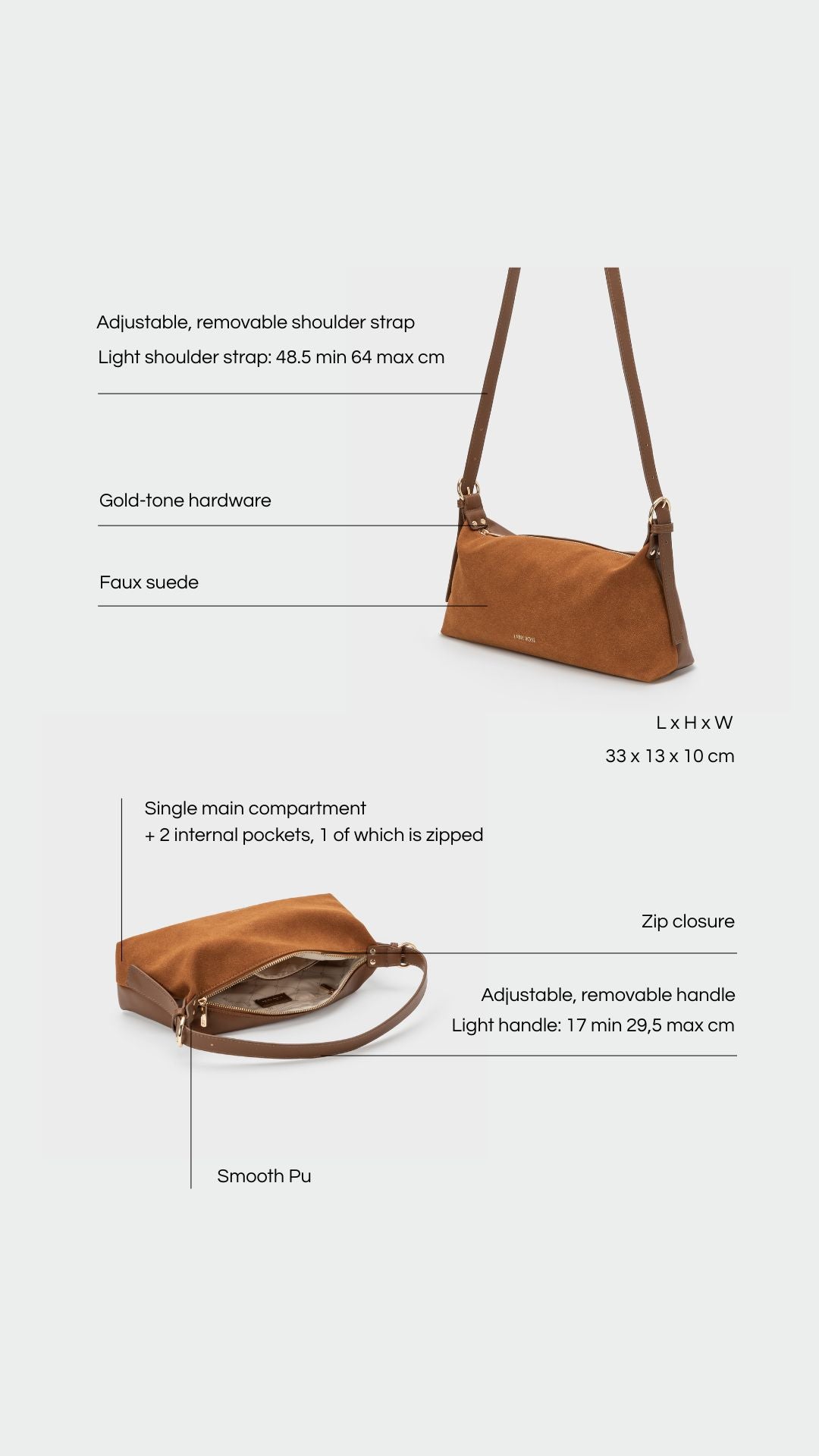 Borsa a spalla DUA - ALMOND