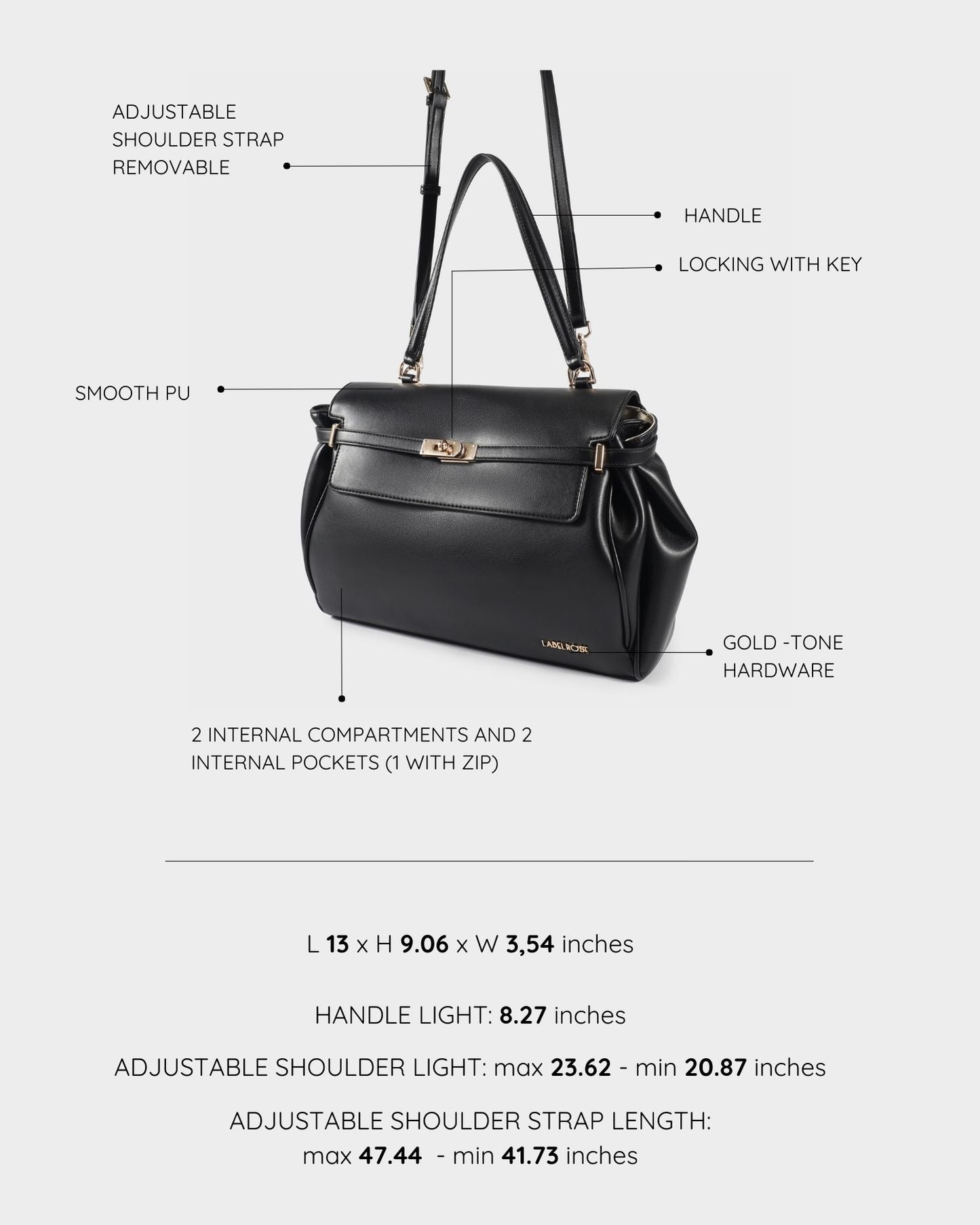 QUINN Shoulder Bag - BLACK
