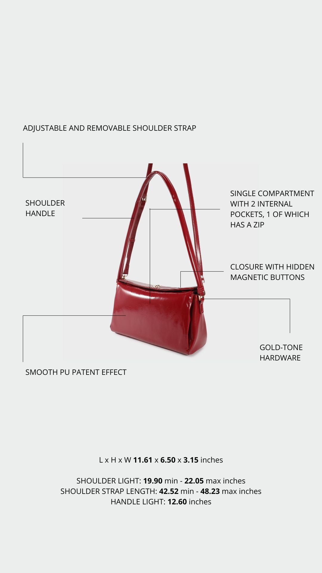 Borsa a spalla FEBE - BOLD RED