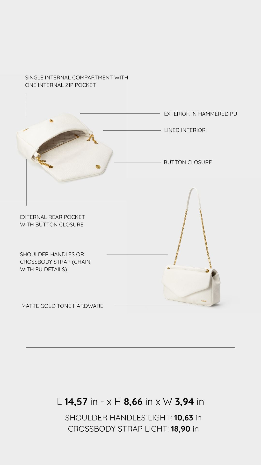 Borsa a spalla KAYLA- WHITE