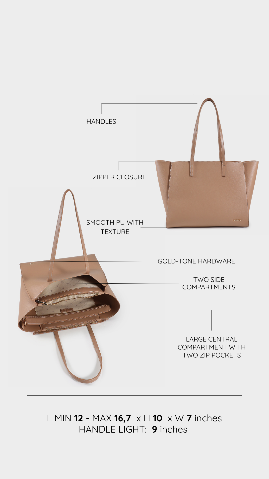 Borsa a spalla MELISSA BIG -BEIGE