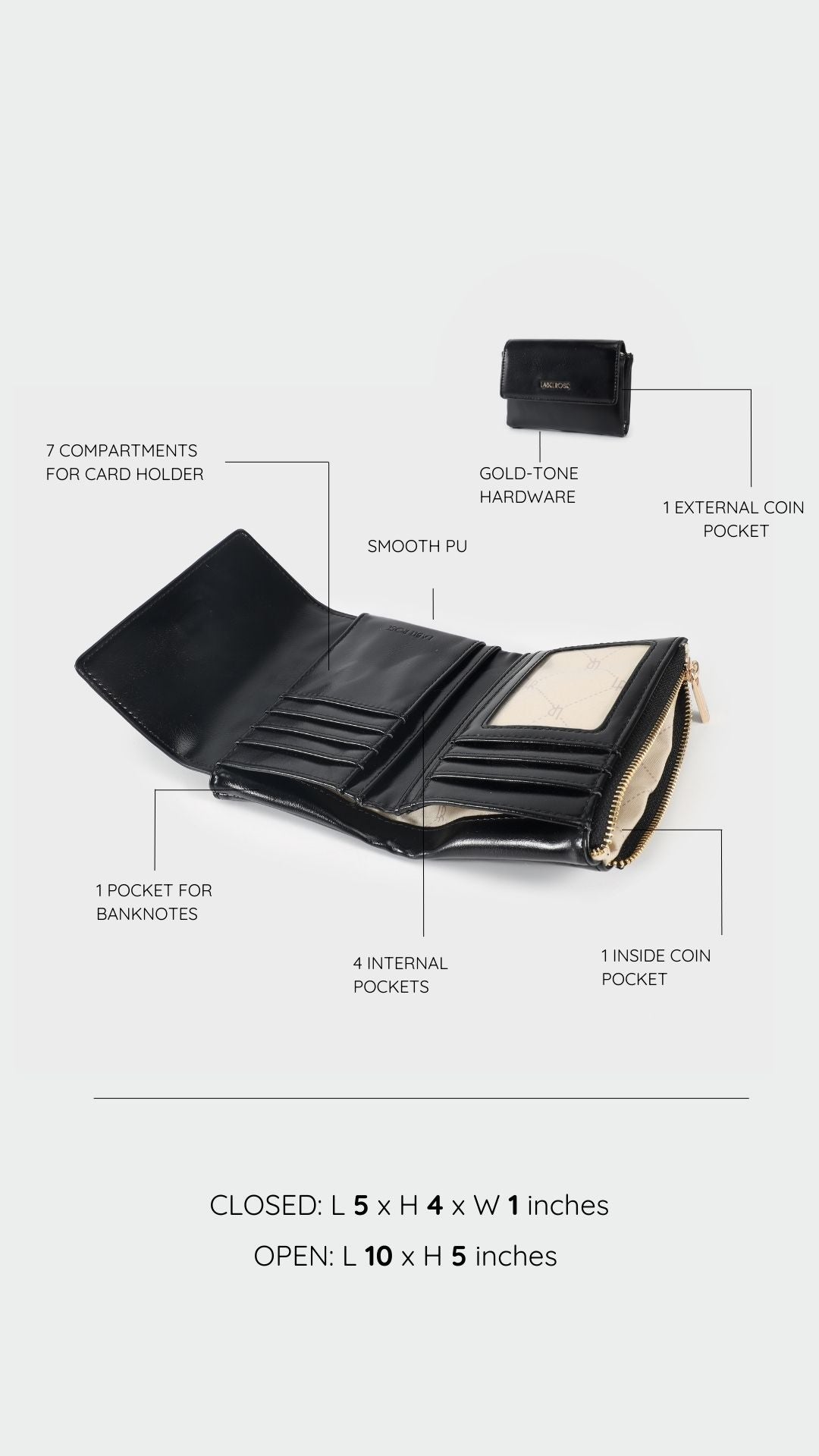 Portafoglio FANNY WALLET -BLACK