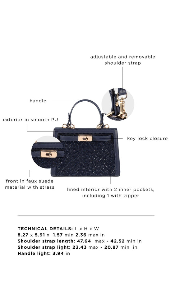 Borsa a mano PARIS MINI STRASS - BLUE