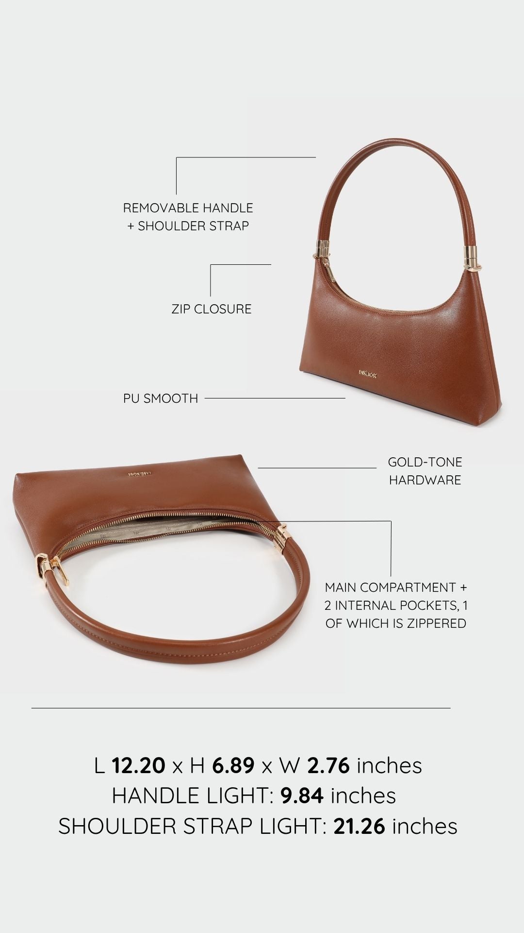 Borsa a spalla MAIA - BROWN