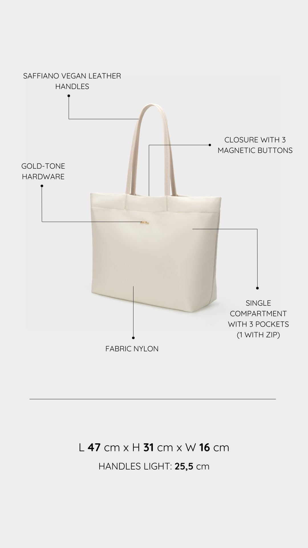 Shopper bag ASTRID - WHITE