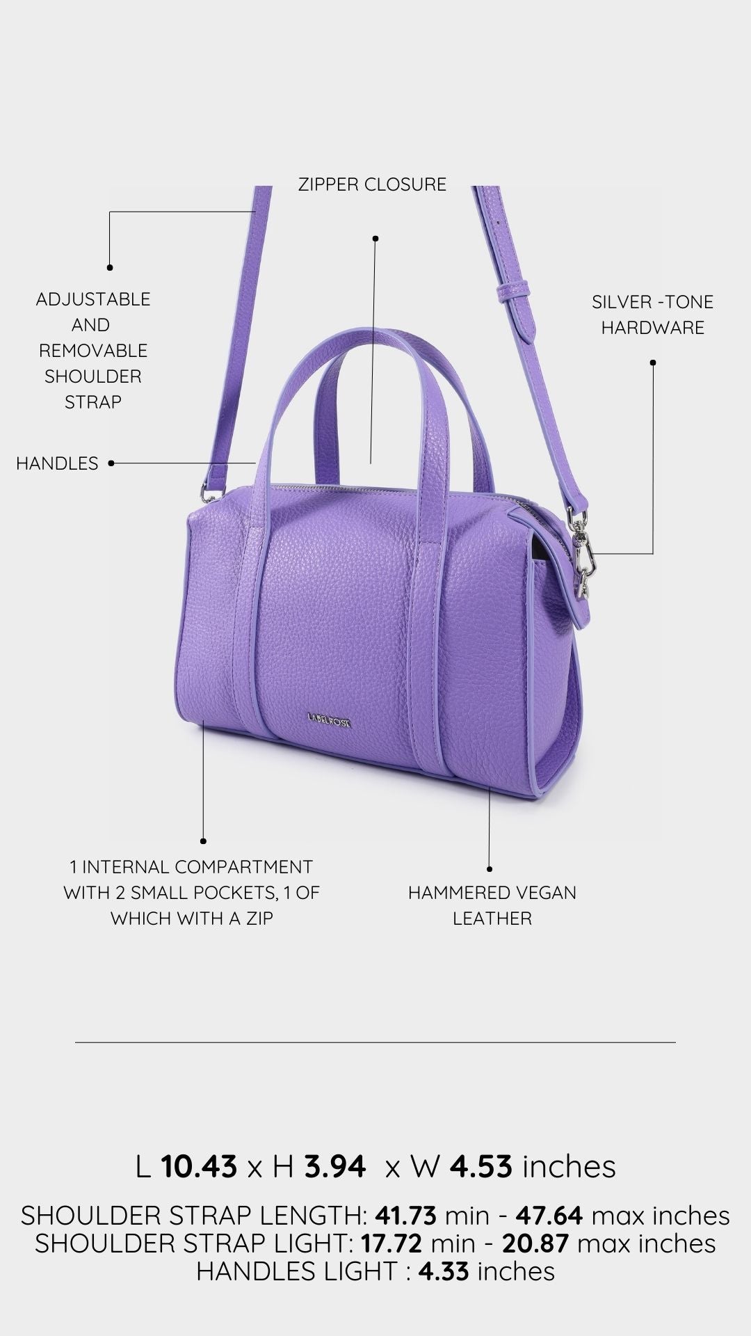 Borsa bauletto ELLEN - DEEP LILAC