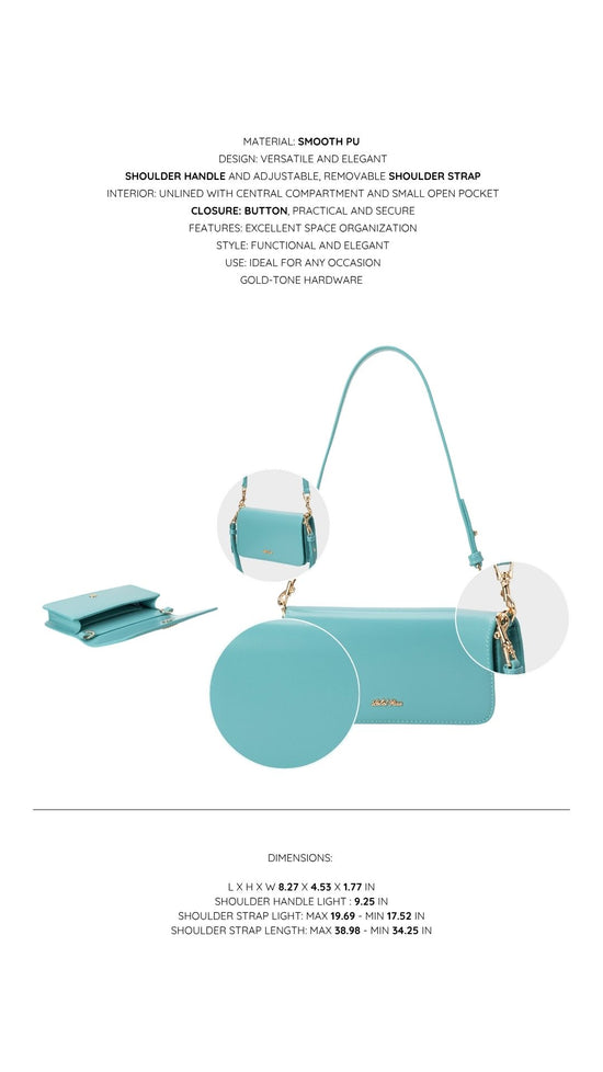 Borsa a spalla NICOLE - TURQUOISE