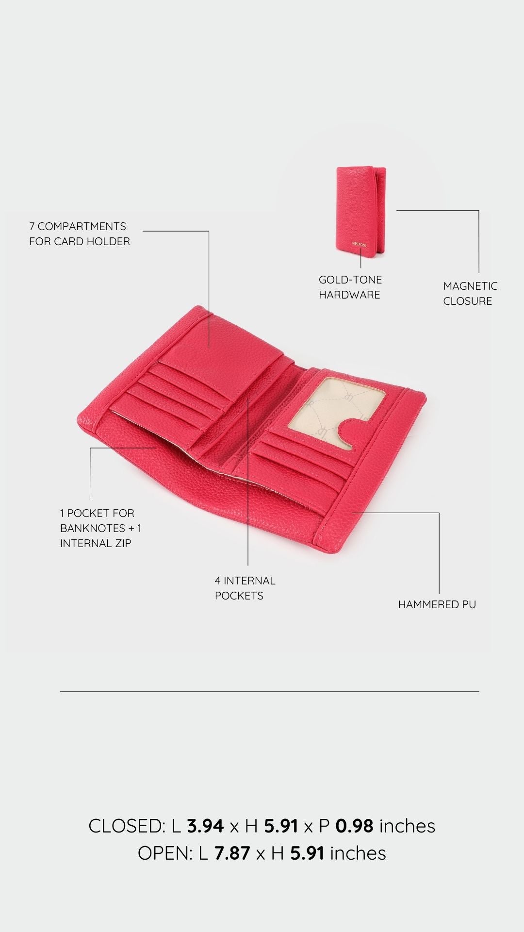 Portafoglio CHERYL BIG -STRAWBERRY