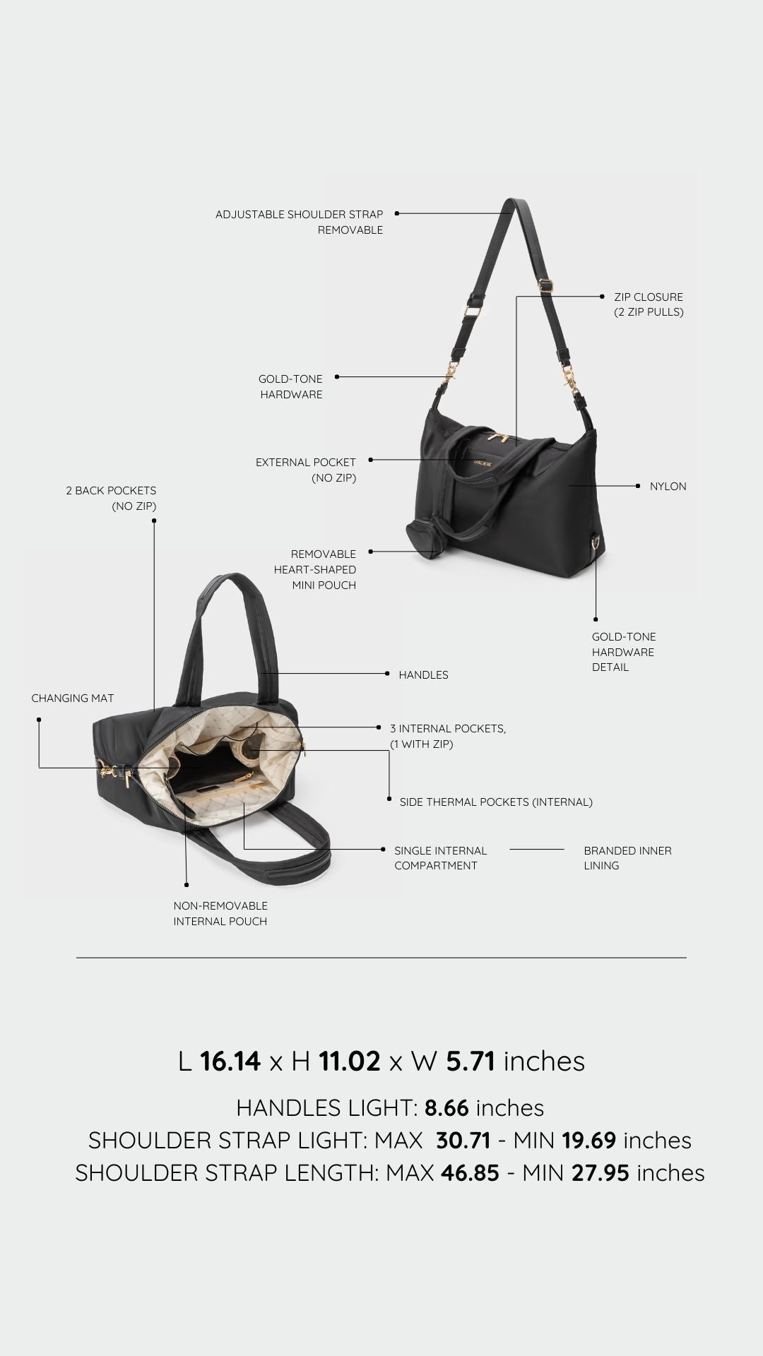 Borsa organizer MOMMY BAG - BLACK