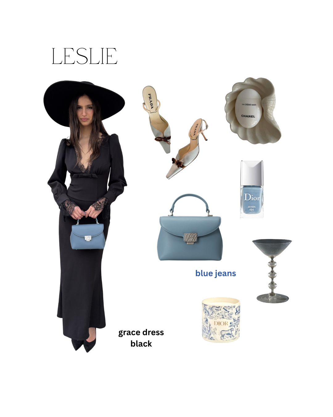 Borsa a mano LESLIE - BLUE JEANS